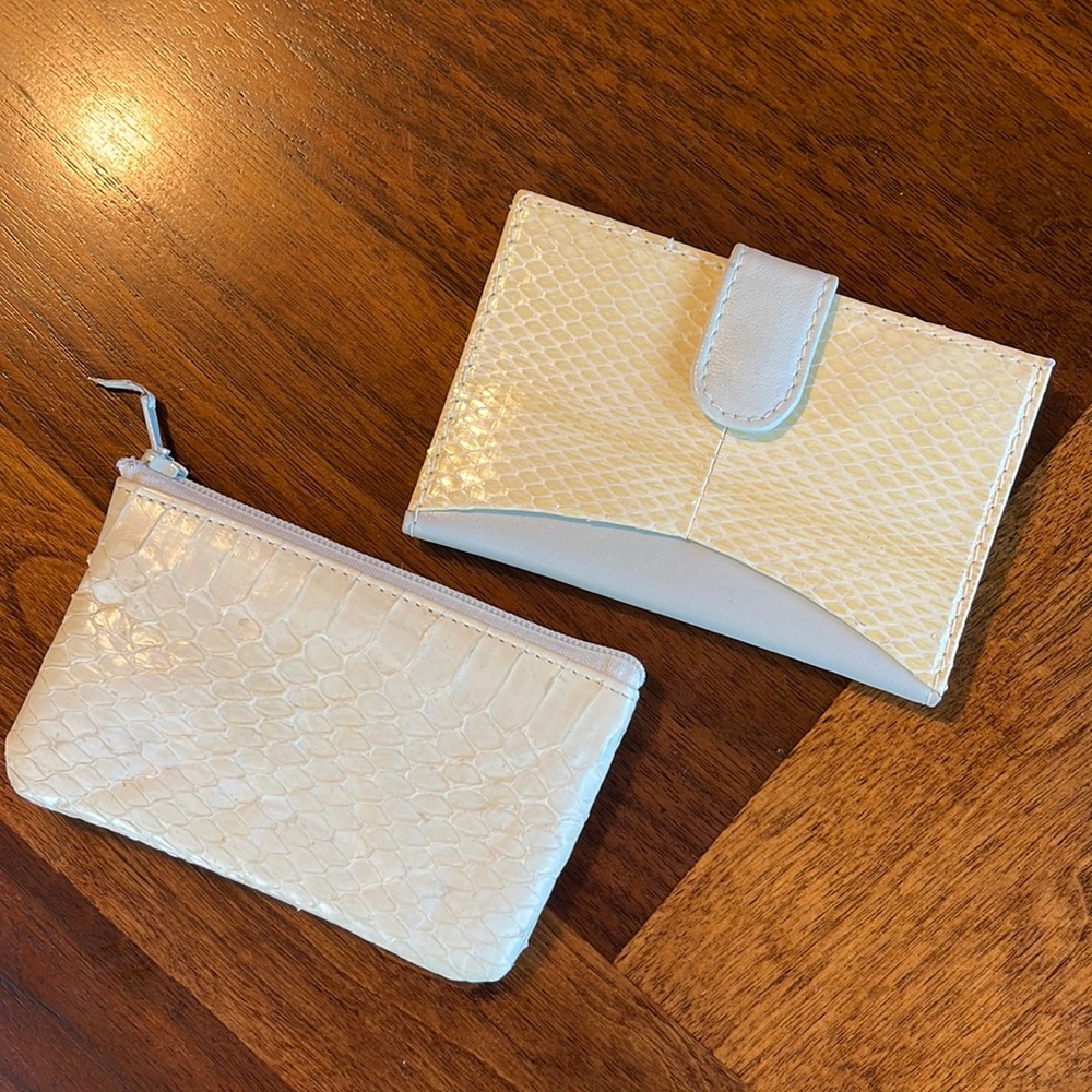 VINTAGE 80S BEAUTIFUL KEY/CARD HOLDER GENUINE SNAKESKIN DUO